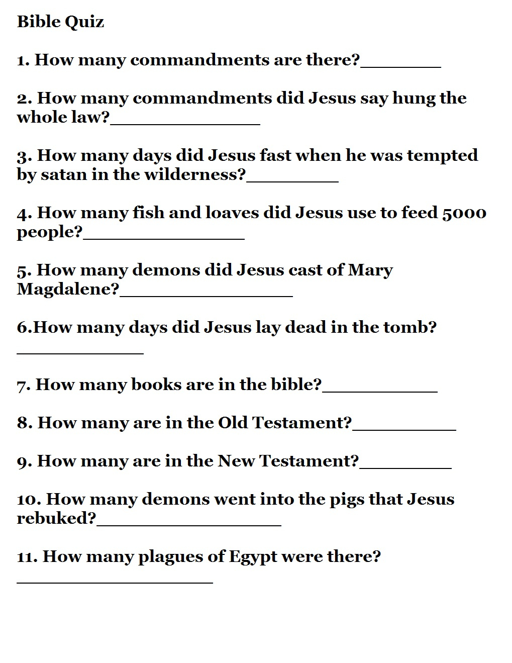 Printable Bible Quizzes within Free Printable Bible Trivia For Adults