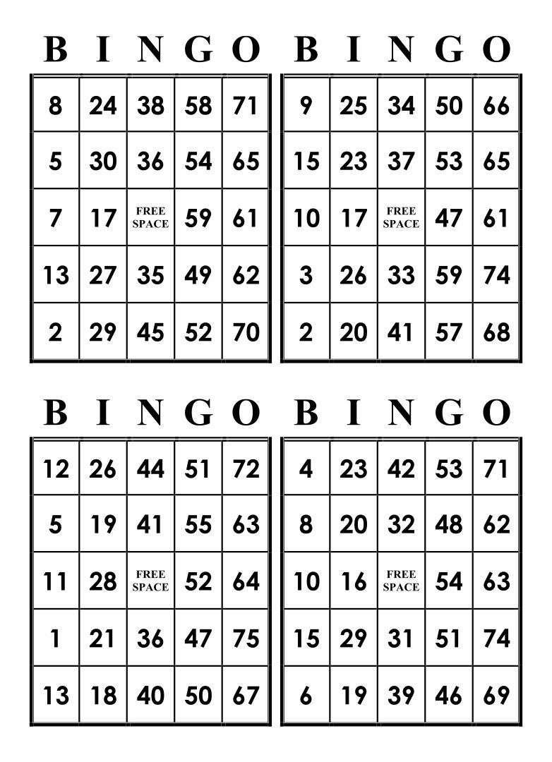 Printable Bingo Cards With Numbers | Free Printable Bingo Cards intended for Free Bingo Printable