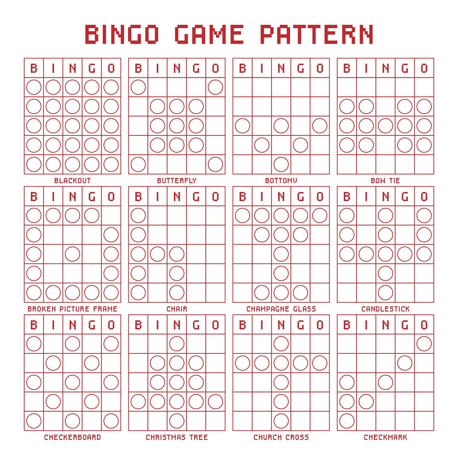 Printable Bingo Pattern Examples | Printablee | Bingo Patterns within Free Bingo Patterns Printable