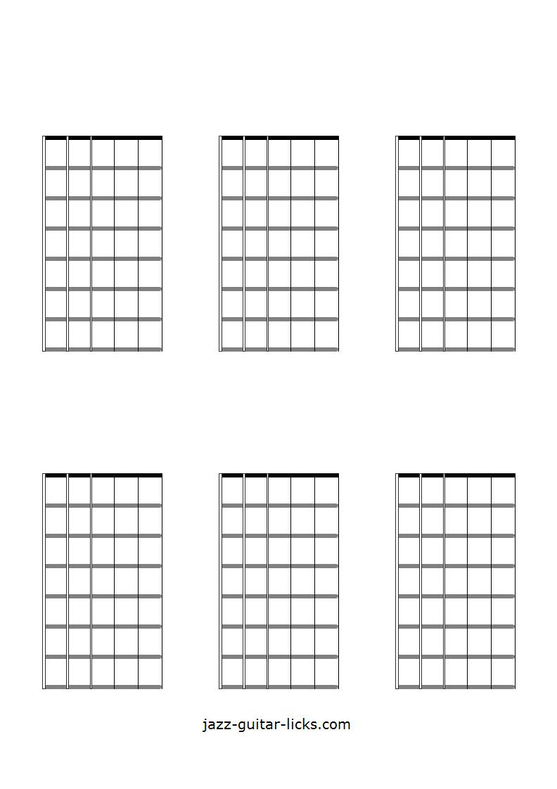 Printable Blank Guitar Neck Diagrams - Chord &amp;amp; Scale Charts with regard to Free Printable Blank Guitar Chord Charts