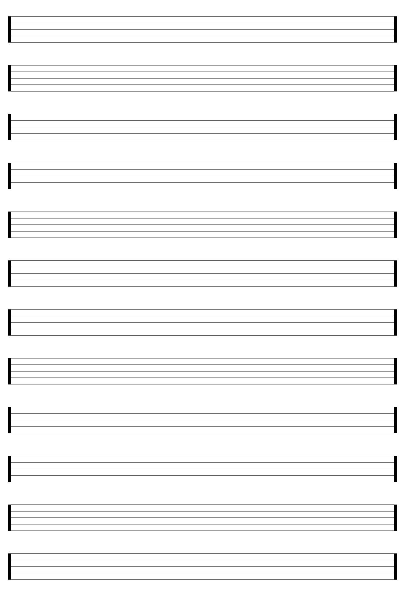 Printable Blank Piano Sheet Music Paper with regard to Free Printable Blank Music Staff Paper