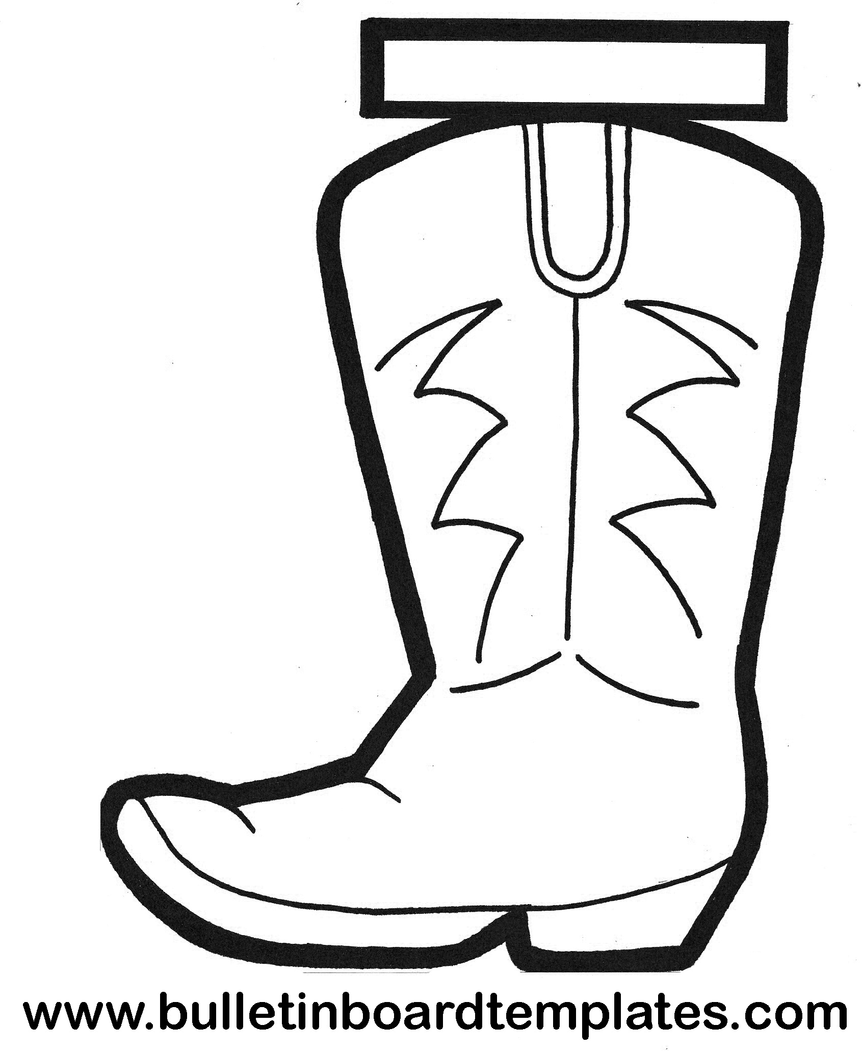 Printable Boot Template intended for Free Printable Cowboy Boot Stencil