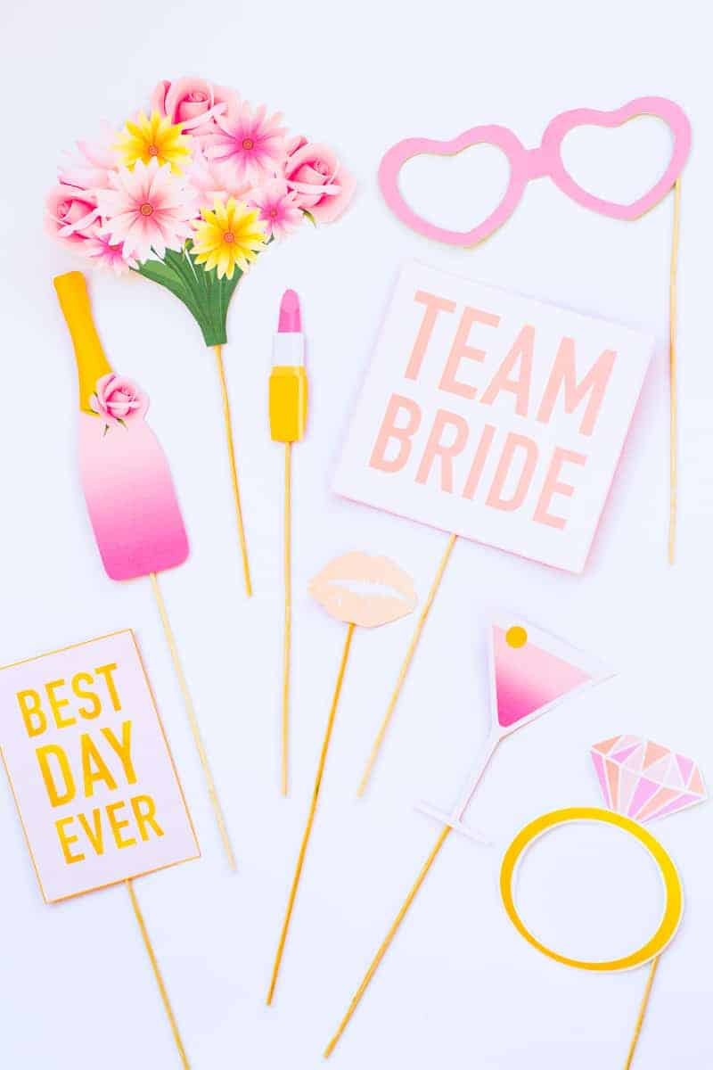 Printable Bridal Shower Photo Booth Props &amp;amp; Hen Party Bachelorette in Free Printable Photo Booth Props Bridal Shower