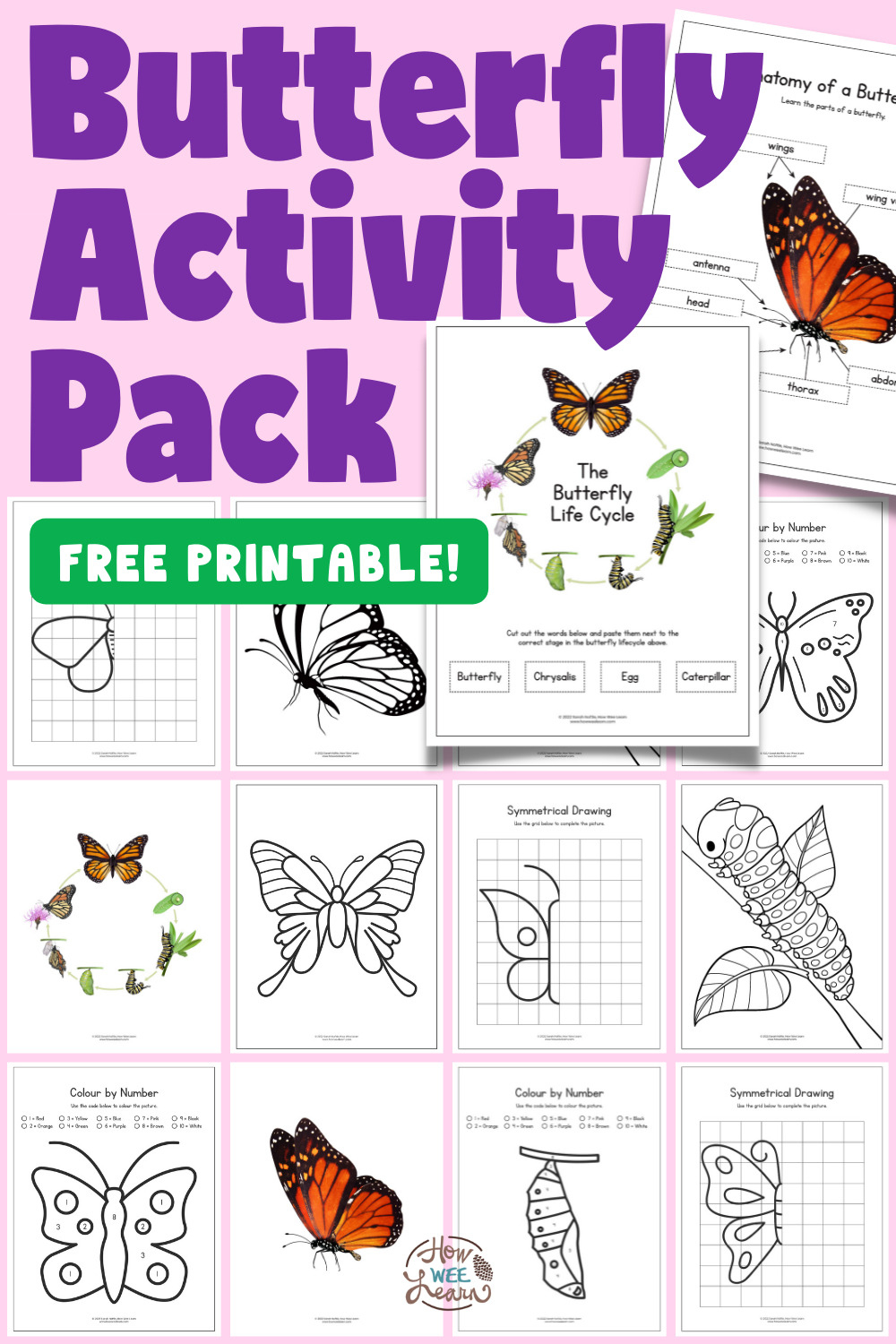 Printable Butterfly Worksheets - How Wee Learn within Free Printable Butterfly Worksheets