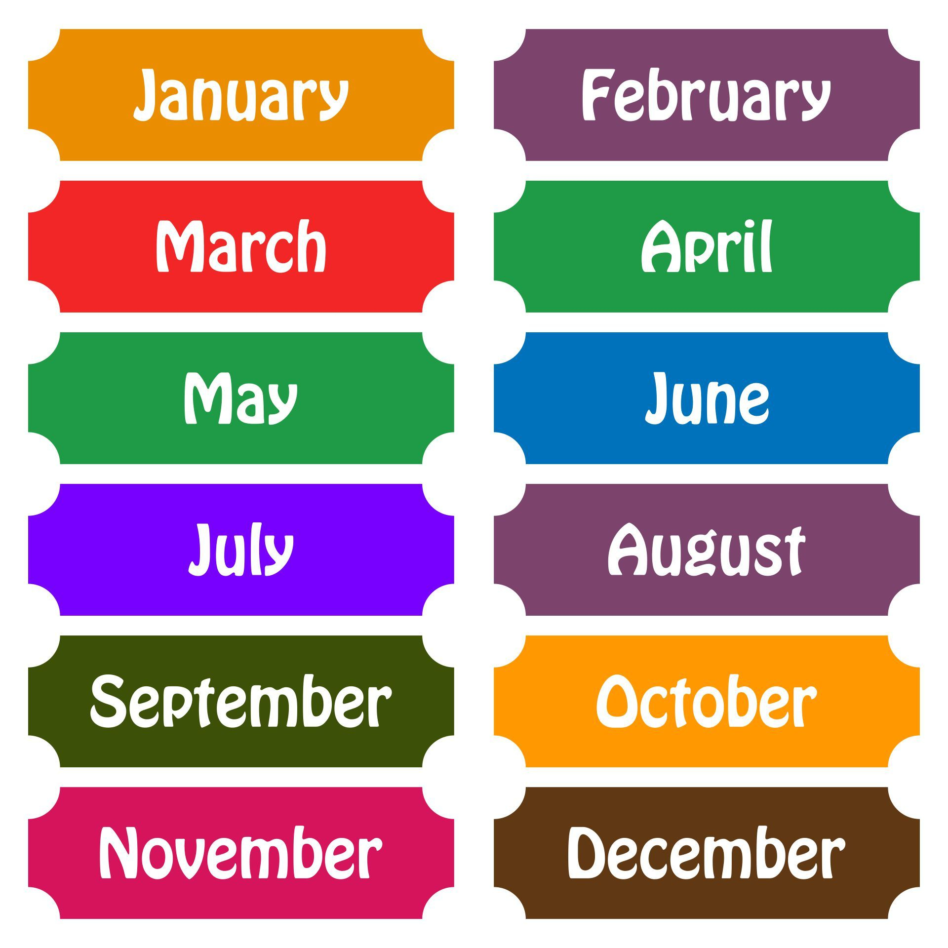 Printable Calendar Month Labels | Printablee - Months In A Year throughout Free Printable Months of the Year Labels