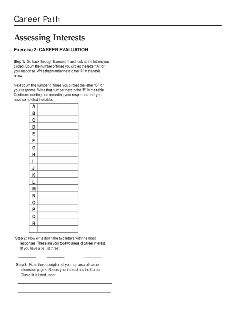 Printable Career Interest Inventory - Fill Online, Printable inside Free Printable Aptitude Test