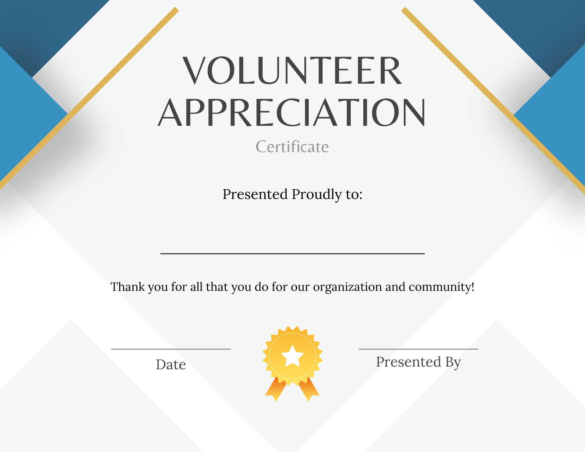 Printable Certificates For Volunteer Appreciation | Signup in Free Printable Volunteer Certificates of Appreciation