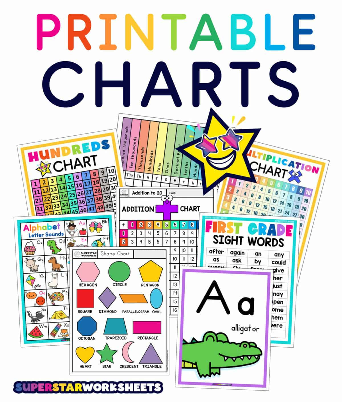 Printable Charts - Superstar Worksheets for Free Printable Charts