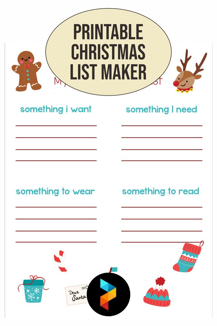 Printable Christmas List Maker | Christmas List Maker, Christmas in Free Printable Christmas List Maker