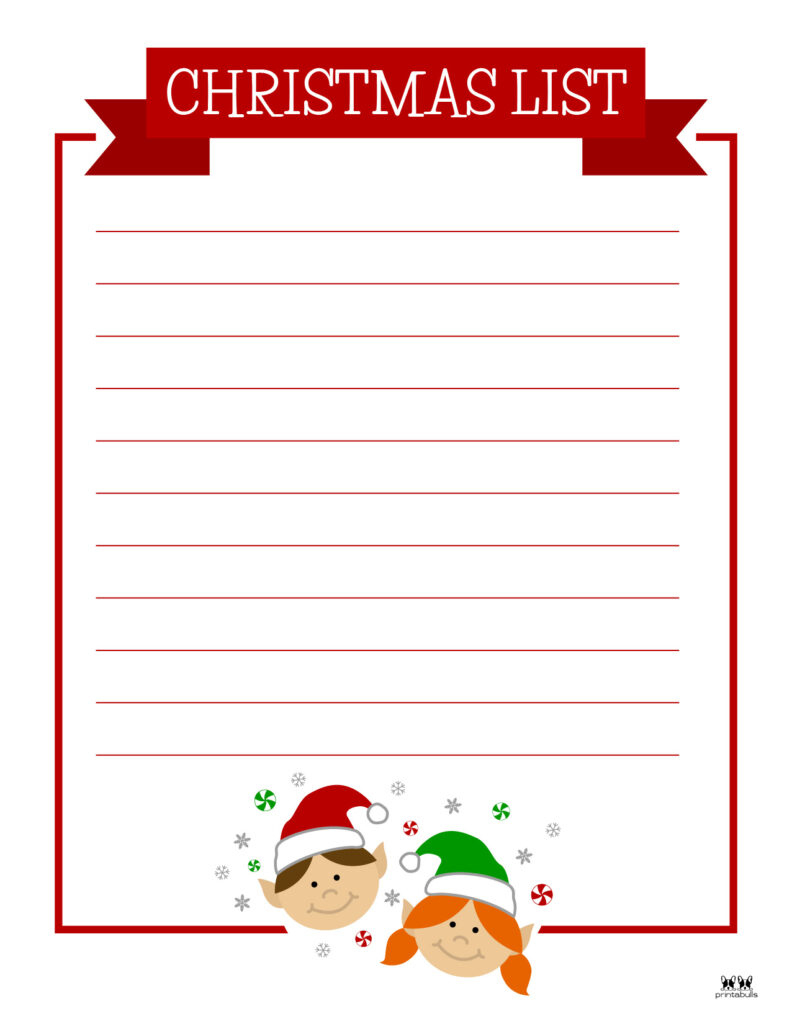 Printable Christmas Lists - 25 Free Printables | Printabulls within Free Printable Christmas List