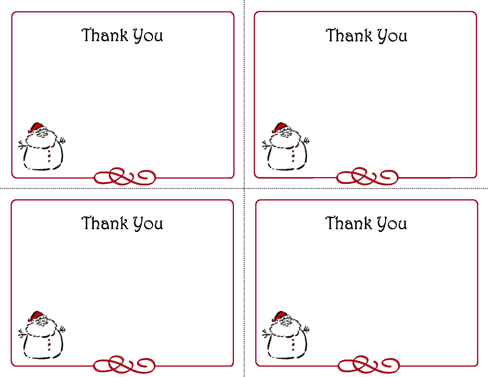 Printable Christmas Thank You Card Templates | Note Card Template throughout Free Christmas Thank You Notes Printable