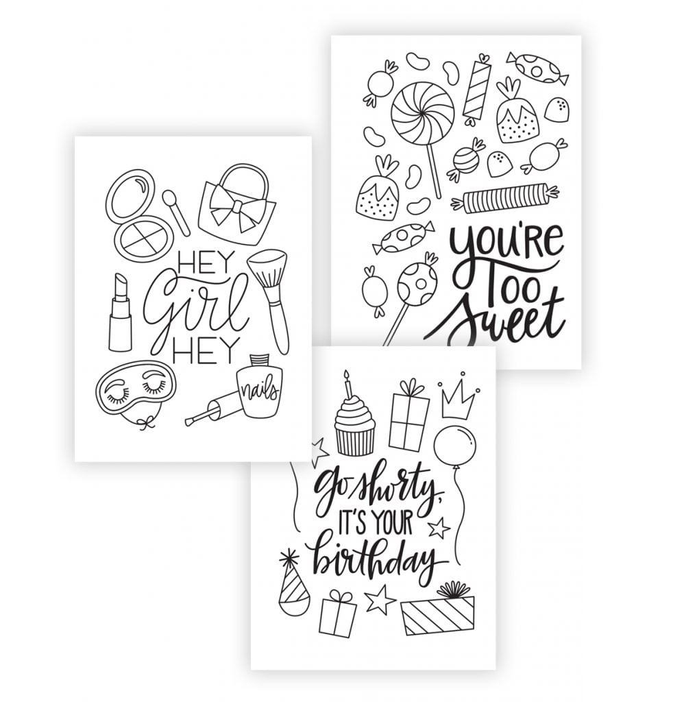 Printable Coloring Cards - Damask Love in Free Printable Coloring Cards For Adults