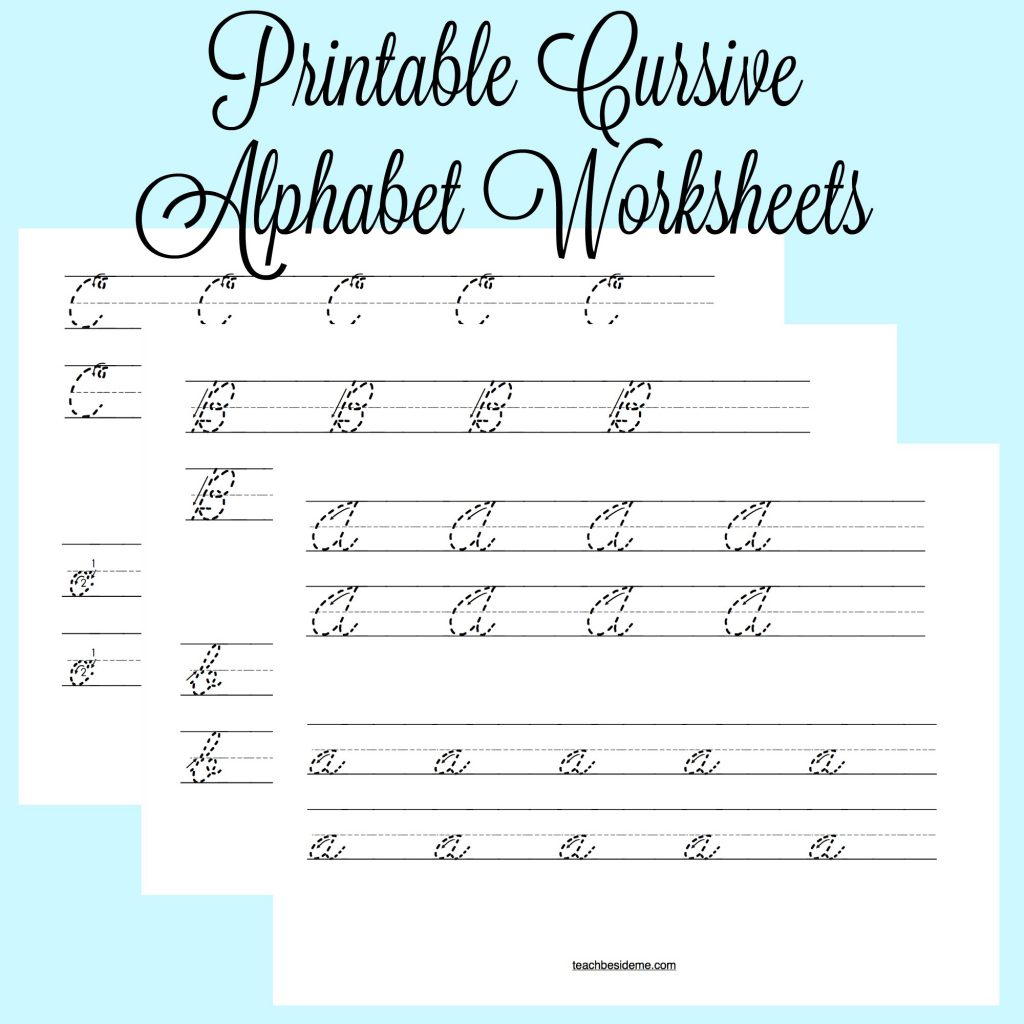 Printable Cursive Alphabet Worksheets with regard to Free Printable Cursive Alphabet