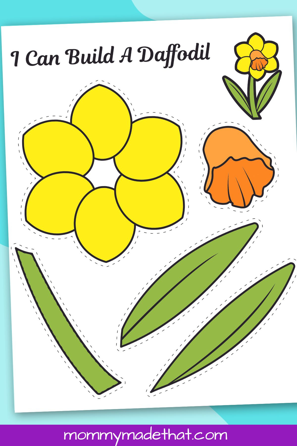 Printable Daffodil Craft (With Free Template) intended for Free Printable Pictures Of Daffodils