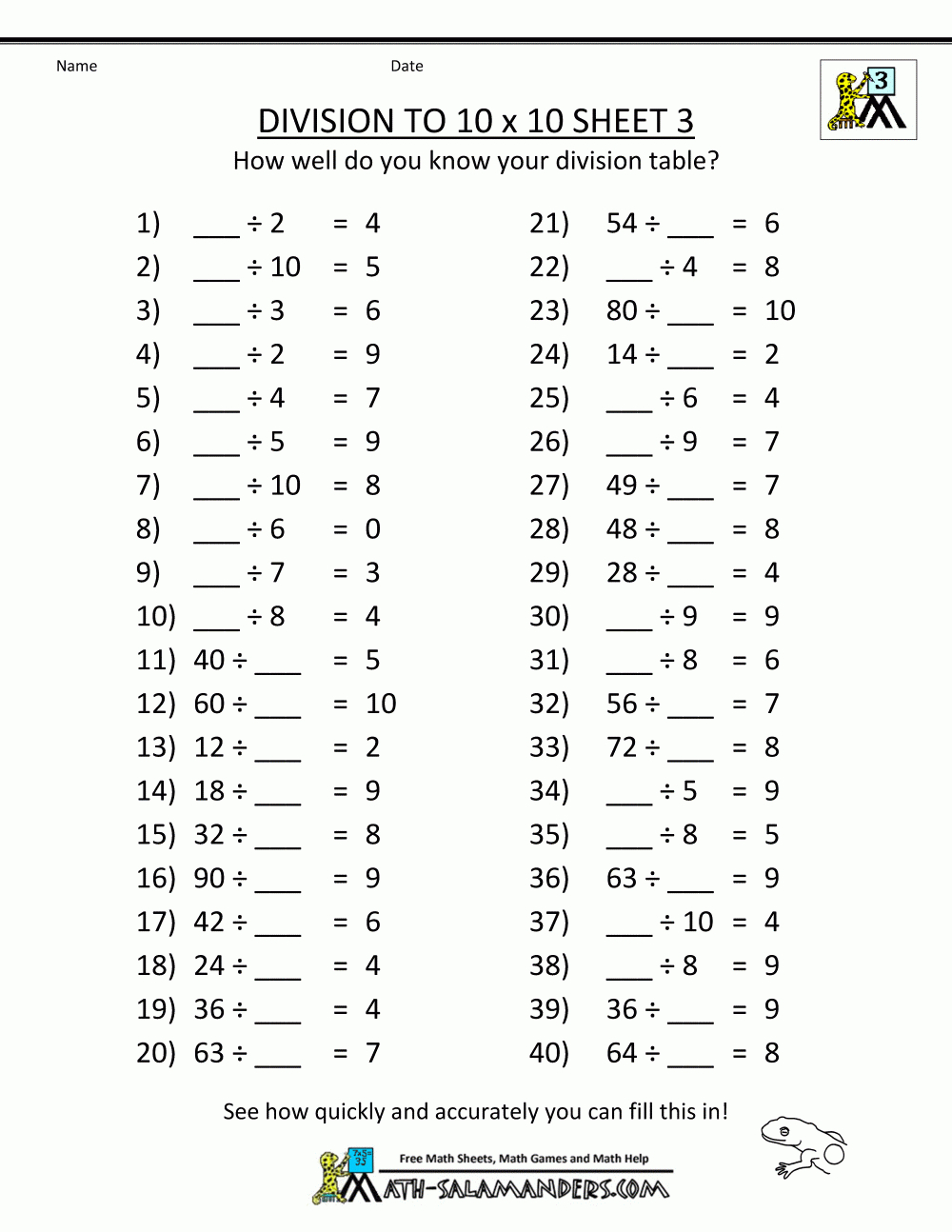 Printable Division Worksheets 3Rd &amp;amp; 4Th Grade inside Free Printable Division Worksheets Grade 3