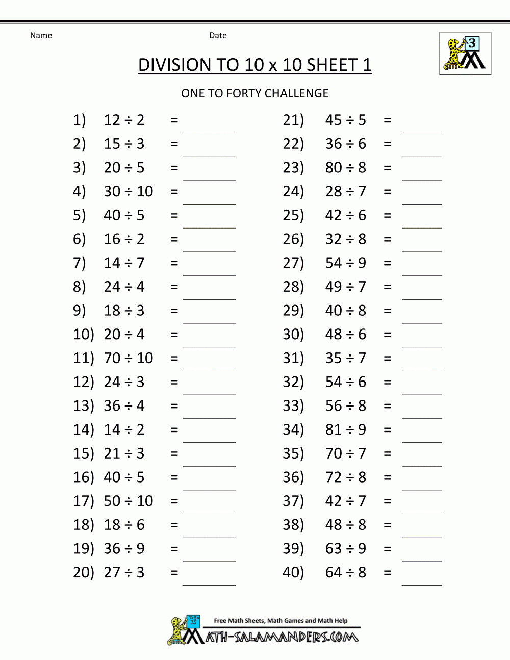 Printable Division Worksheets 3Rd &amp; 4Th Grade with Free Printable Division Worksheets Grade 3