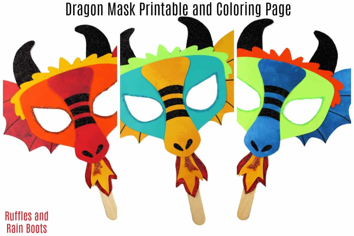 Printable Dragon Mask - Coloring Page And Template - Ruffles And throughout Dragon Mask Printable Free