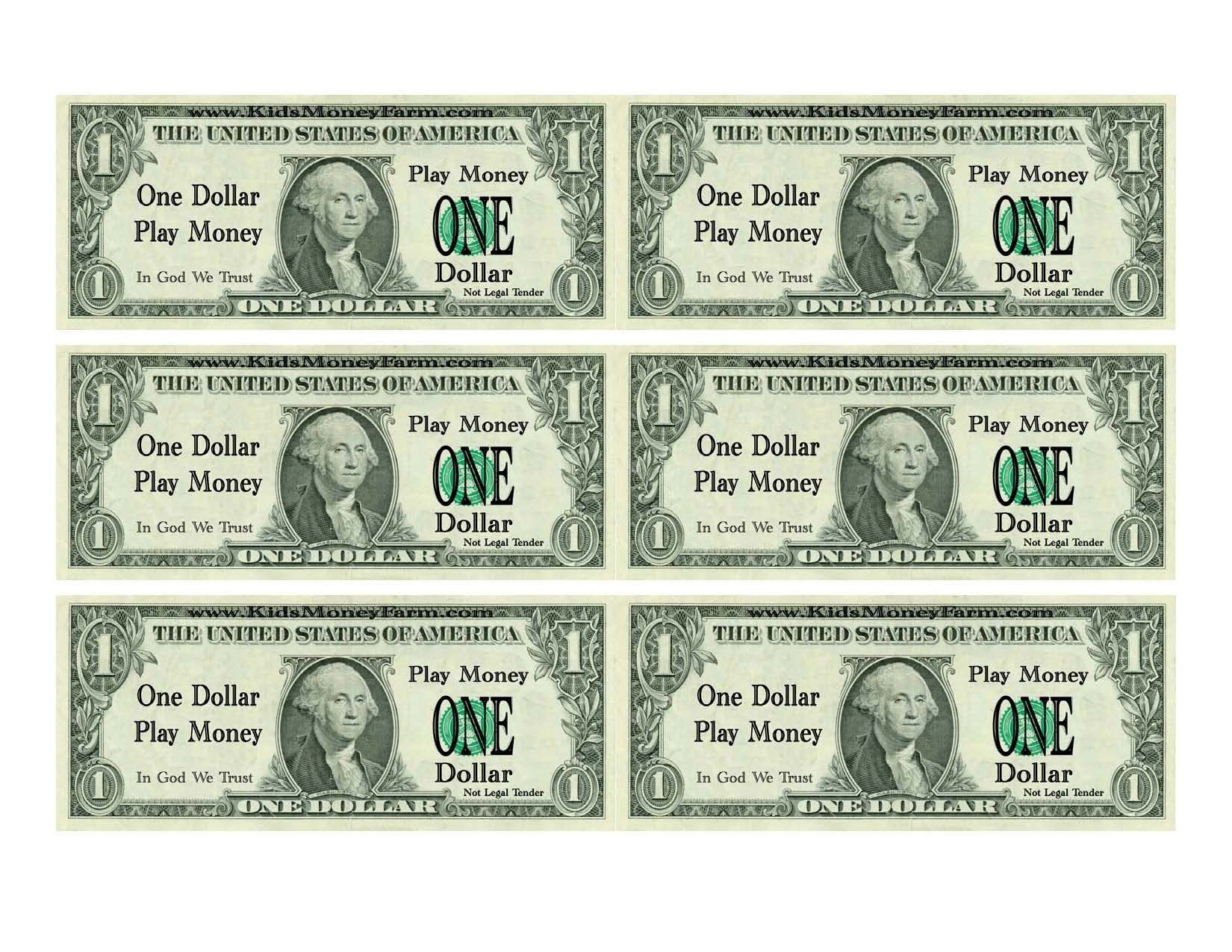 Printable Fake Money Template | 8 Best Images for Free Printable Dollar Bill Template