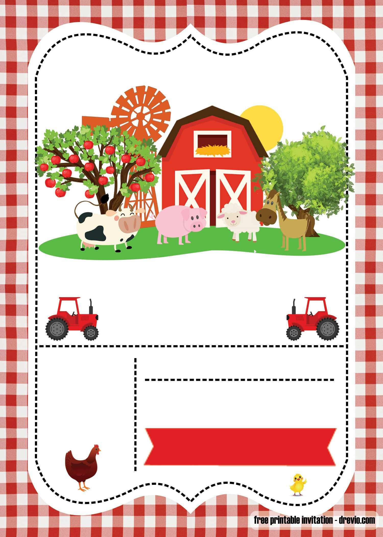 Printable Farm Animal Party Invitation Template Free - Printable within Free Printable Farm Birthday Invitations