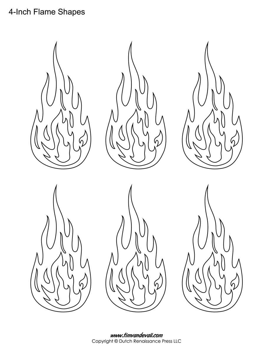 Printable Flame Stickers &amp;amp; Flame Templates – Tim&amp;#039;S Printables throughout Free Printable Flame Template