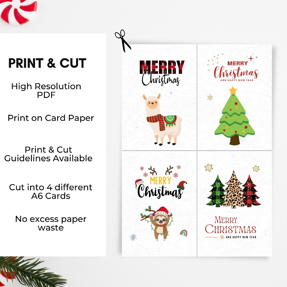 Printable Flat Christmas Cards regarding Free Printable Flat Christmas Cards