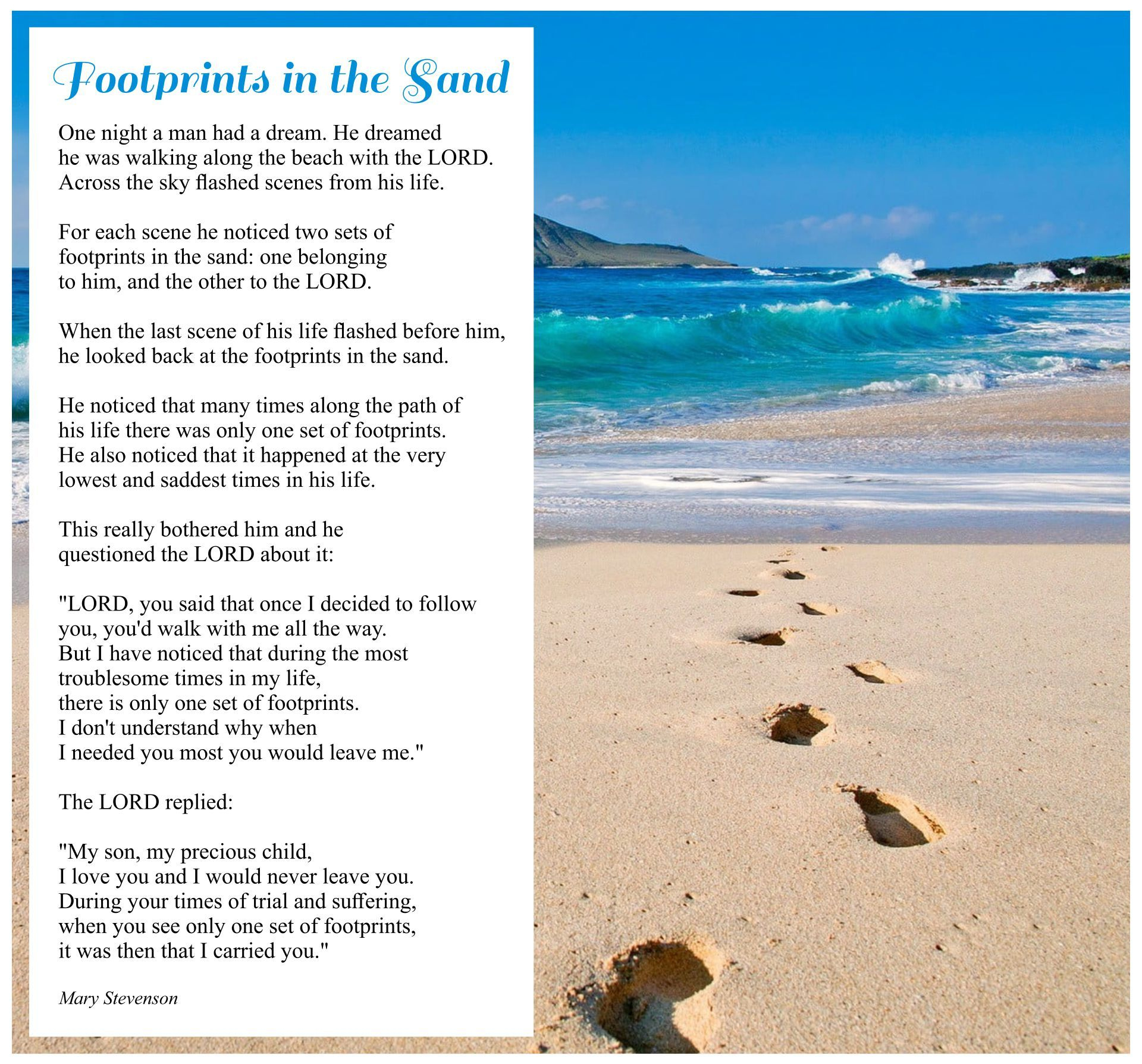 Printable Footprints In The Sand | Printablee | Footprints In The throughout Footprints In The Sand Printable Free