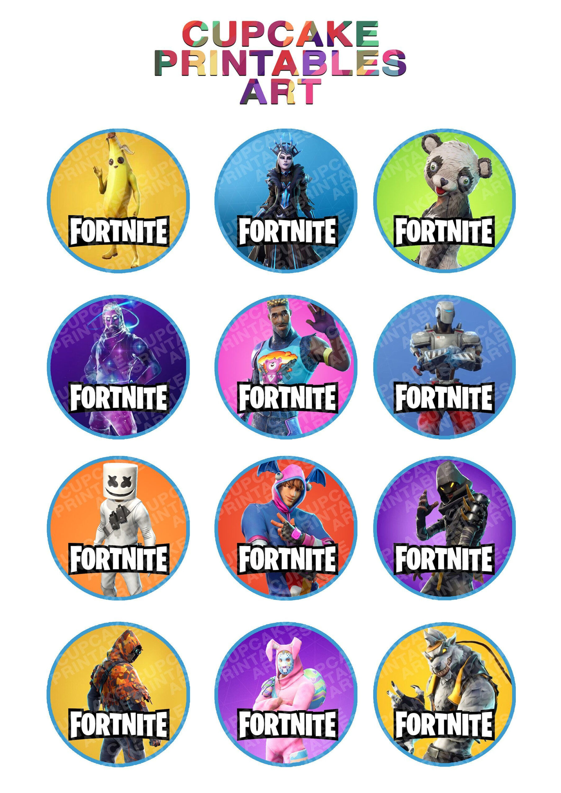 Printable Fortnite Cupcake Toppers | Birthday Cake Topper for Free Printable Fortnite Cupcake Toppers