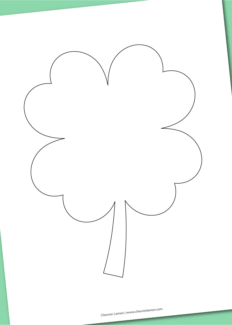 Printable Four-Leaf Clover Templates In Different Sizes - Chevron for Four Leaf Clover Template Printable Free