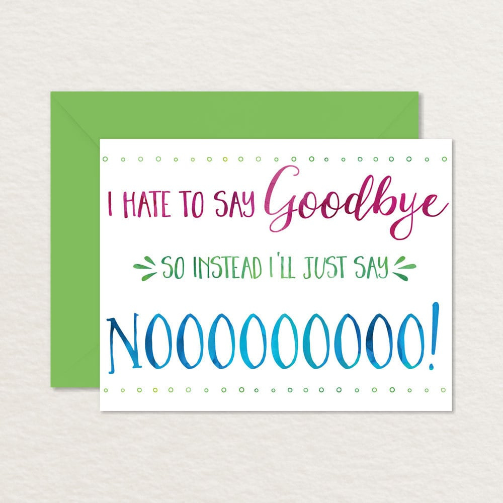 Printable Goodbye Card / Funny Goodbye Card / Printable Farewell intended for Free Printable Goodbye Cards