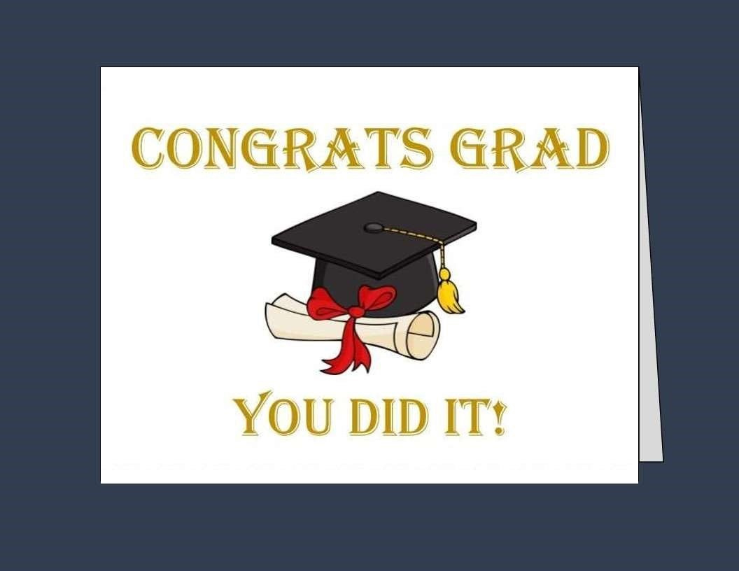 Printable Graduation Card/ Instant Download / Congrats Grad/ Pdf inside Free Printable Graduation Cards