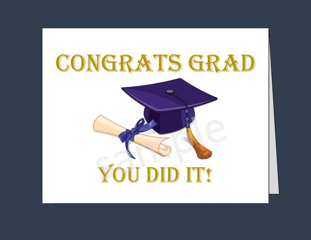 Printable Graduation Card/ Instant Download / Congrats Grad pertaining to Free Printable Graduation Cards To Print