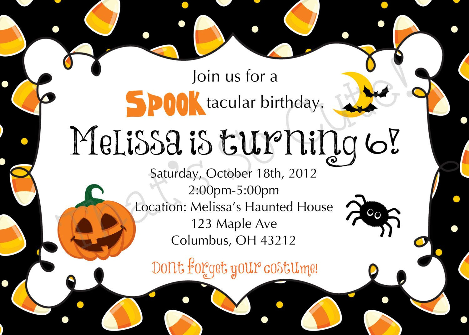 Printable Halloween Party Invitations - Set Of 10 with Free Halloween Birthday Invitation Templates Printable