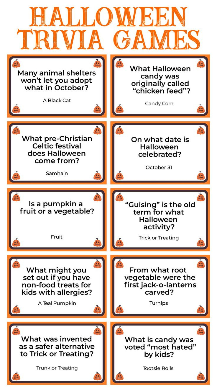 Printable Halloween Trivia Games | Halloween Facts, Halloween with regard to Free Printable Halloween Quiz