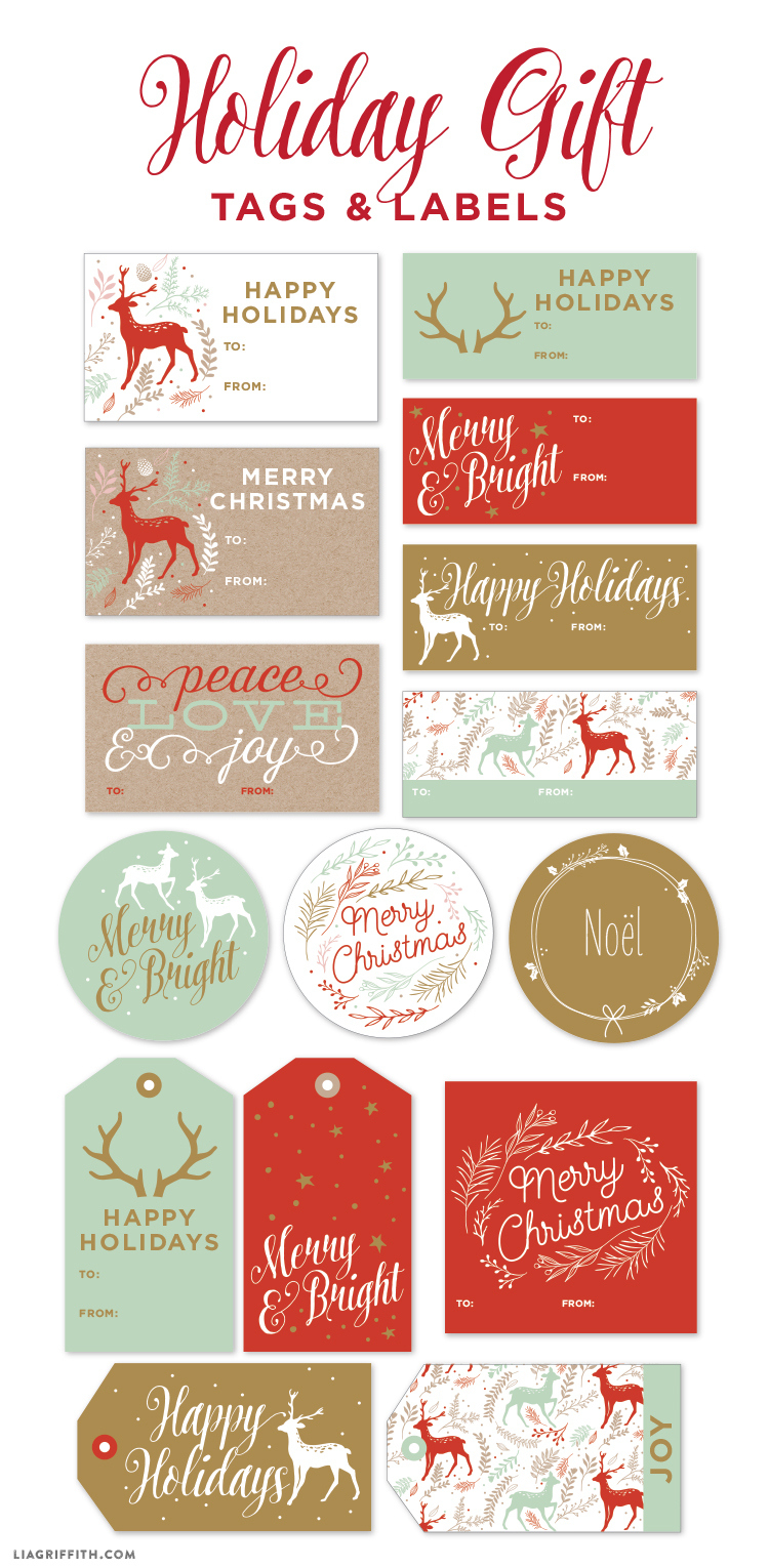 Printable Holiday Gift Labels &amp;amp; Tagsthe Lia Griffith Studio pertaining to Free Printable Holiday Labels