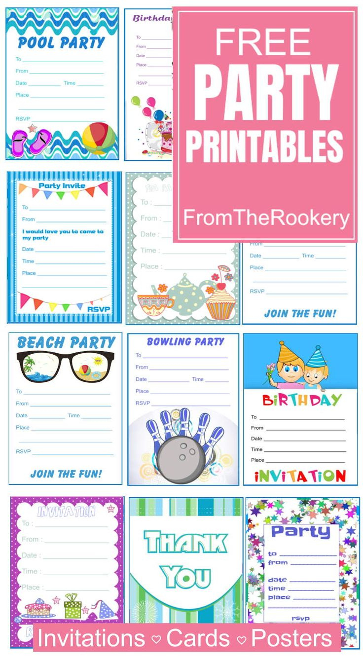 Printable Invitations - Fromtherookery | Birthday Party with regard to Free Printable Invitations