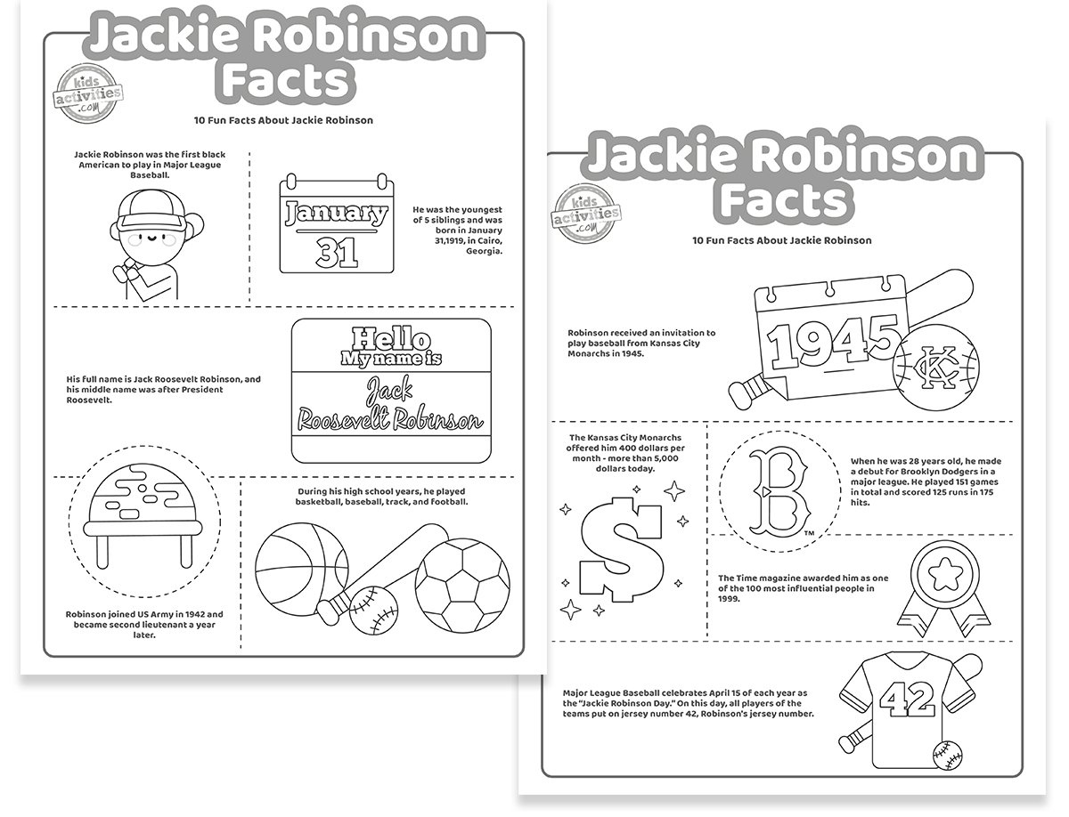 Printable Jackie Robinson Facts For Kids | Kids Activities Blog with regard to Jackie Robinson Free Printables