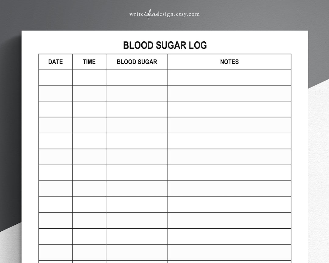 Printable Large Print Blood Sugar Log. Blood Sugar Tracker throughout Free Printable Blood Sugar Tracking Chart