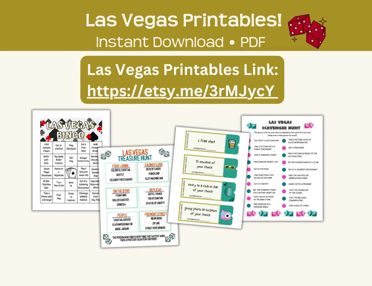 Printable Las Vegas Coupons, Pink &amp;amp; Purple, Fun And Affordable Gift, Instant Pdf Download, Great For Bachelorette Parties And More! intended for Free Las Vegas Buffet Coupons Printable