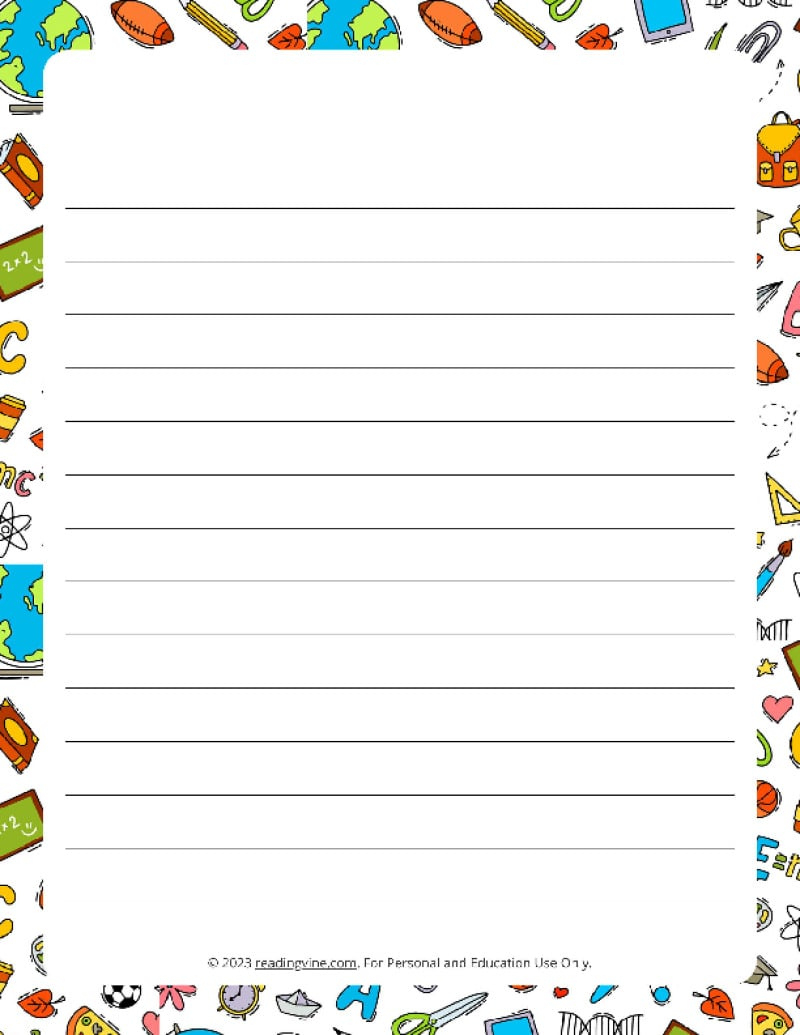 Printable Lined Paper - Over 100 Writing Paper Designs in Free Printable Lined Stationery