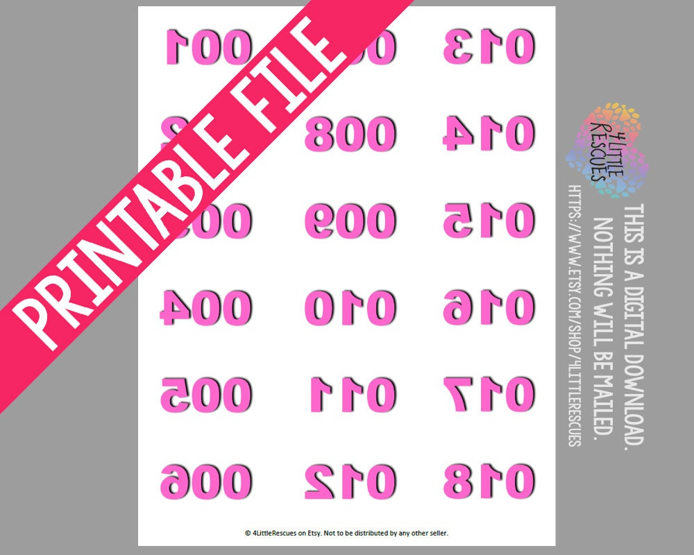 Printable: Live Facebook Sales Reverse Numbers 1-500 | Mirror Image Tags | Pink And Gold | Black And Pink | Printable Pdf | Jewelry Sale inside Free Printable Live Sale Numbers