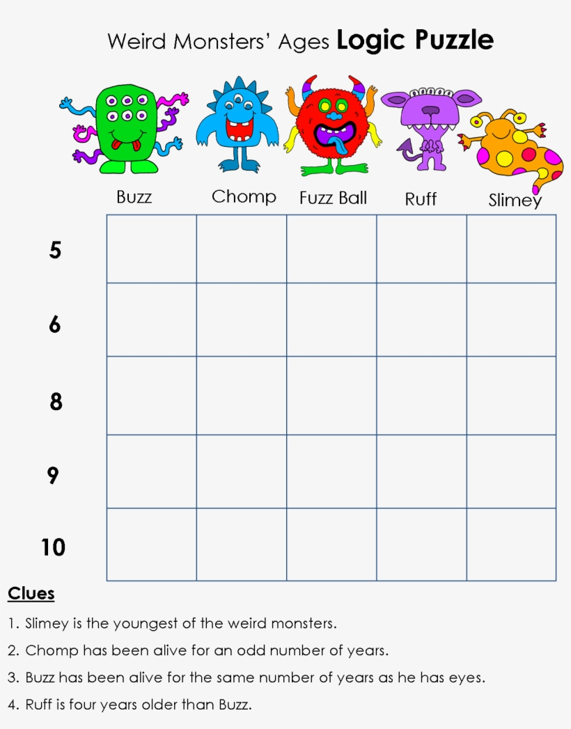 Printable Logic Puzzles For Kids within Free Printable Logic Puzzles