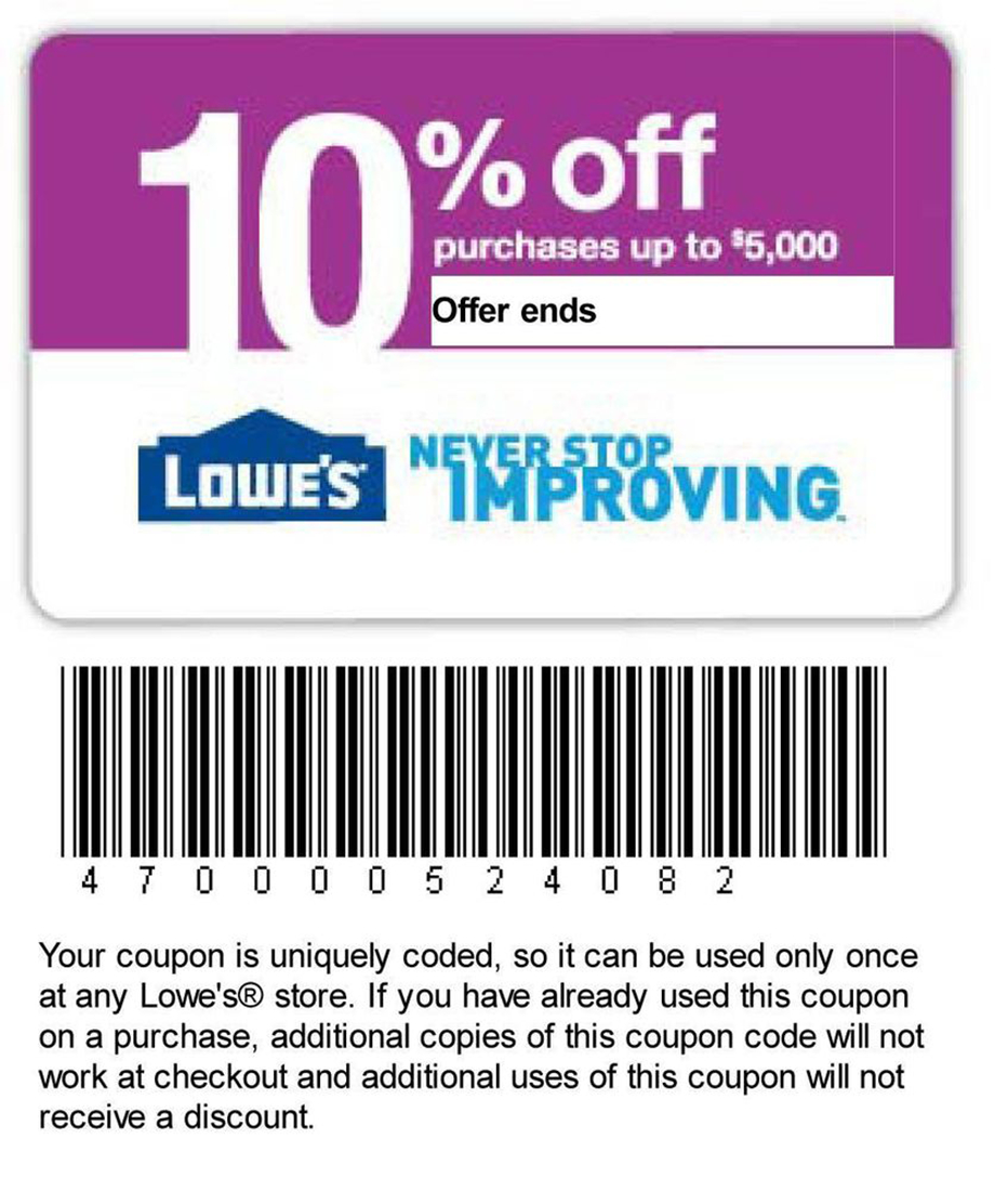 Printable Lowes Coupon 20% Off &amp;10 Off Codes February 2024 | Lowes pertaining to Free Printable Lowes Coupons