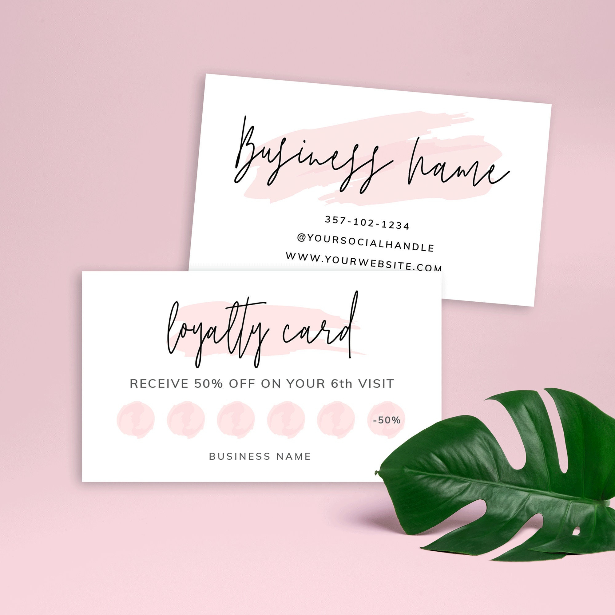 Printable Loyalty Card, Beauty Loyalty Card Template, Editable in Free Printable Loyalty Card Template