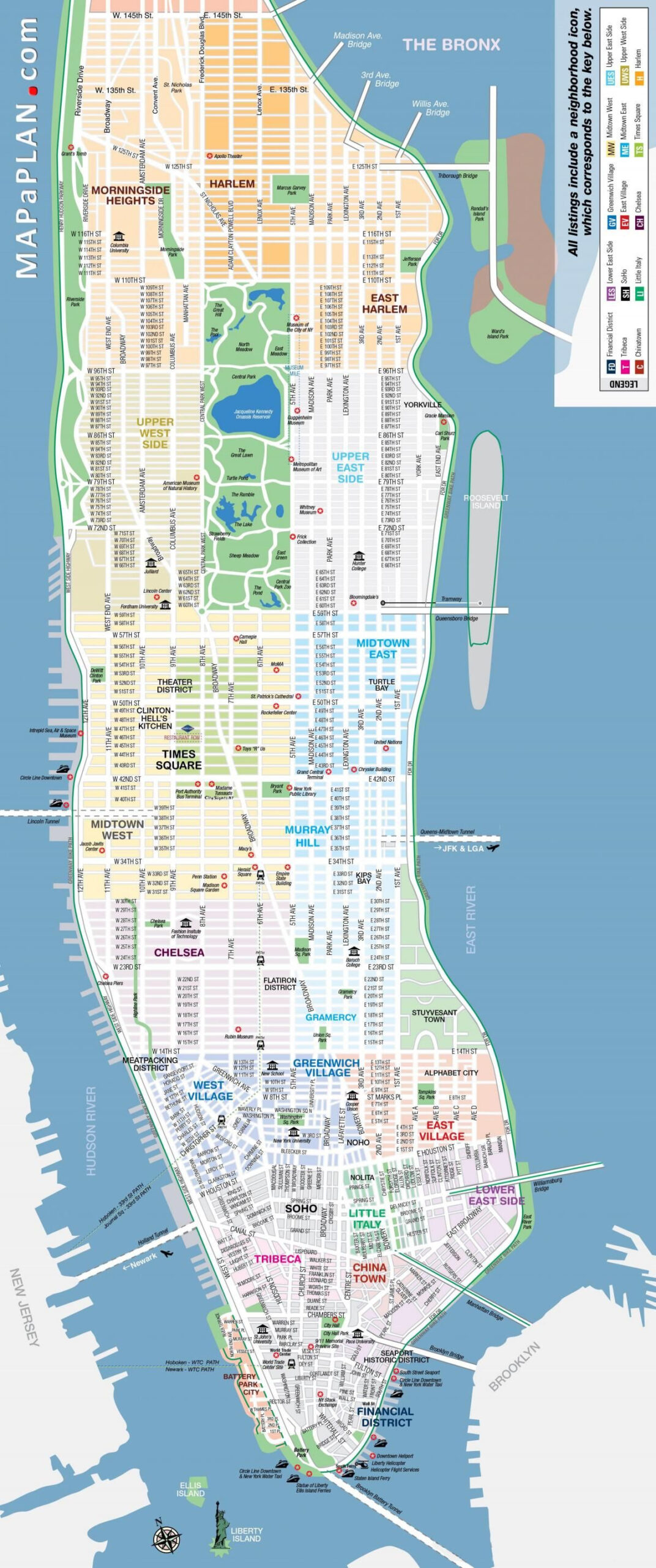 Printable Map Of Manhattan - Free Nyc Map for Free Printable Map of Manhattan