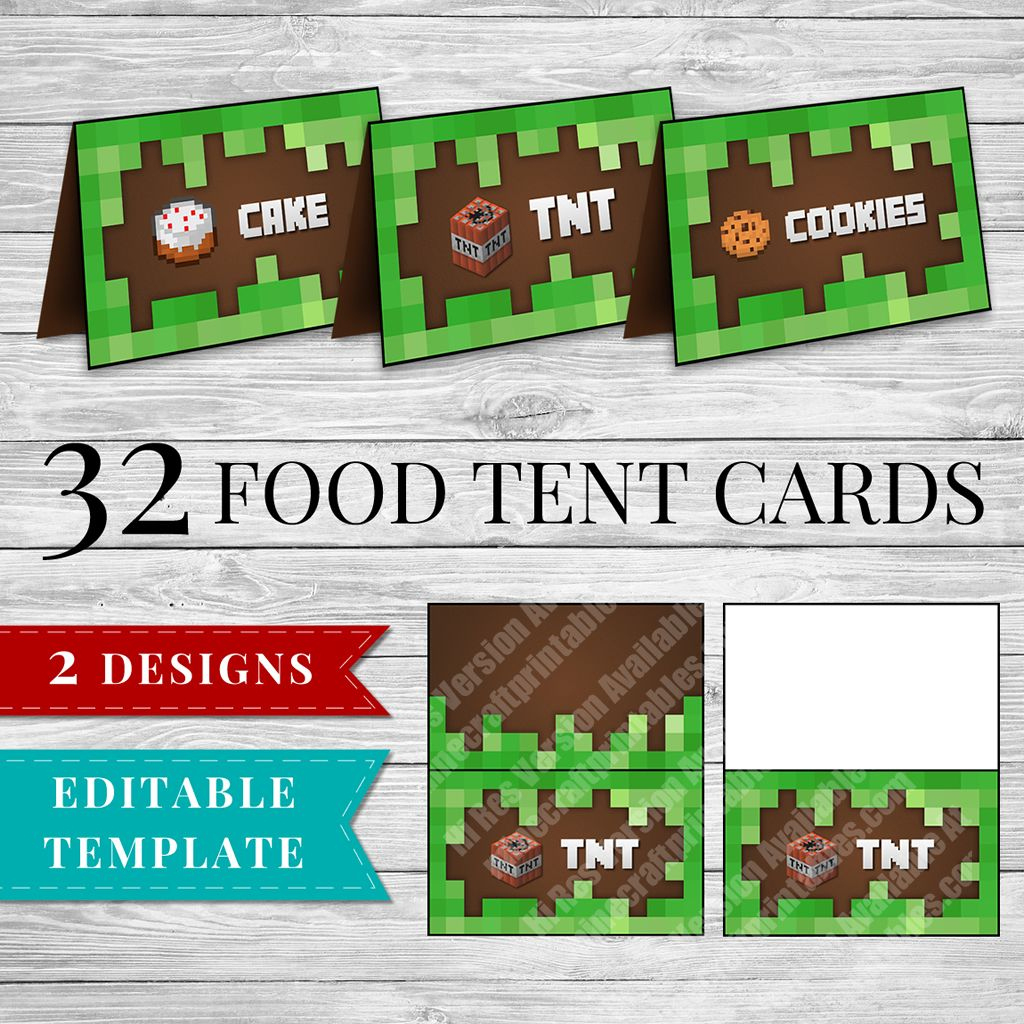 Printable Minecraft Food Labels - Minecraft Printable Birthday throughout Free Printable Minecraft Food Labels