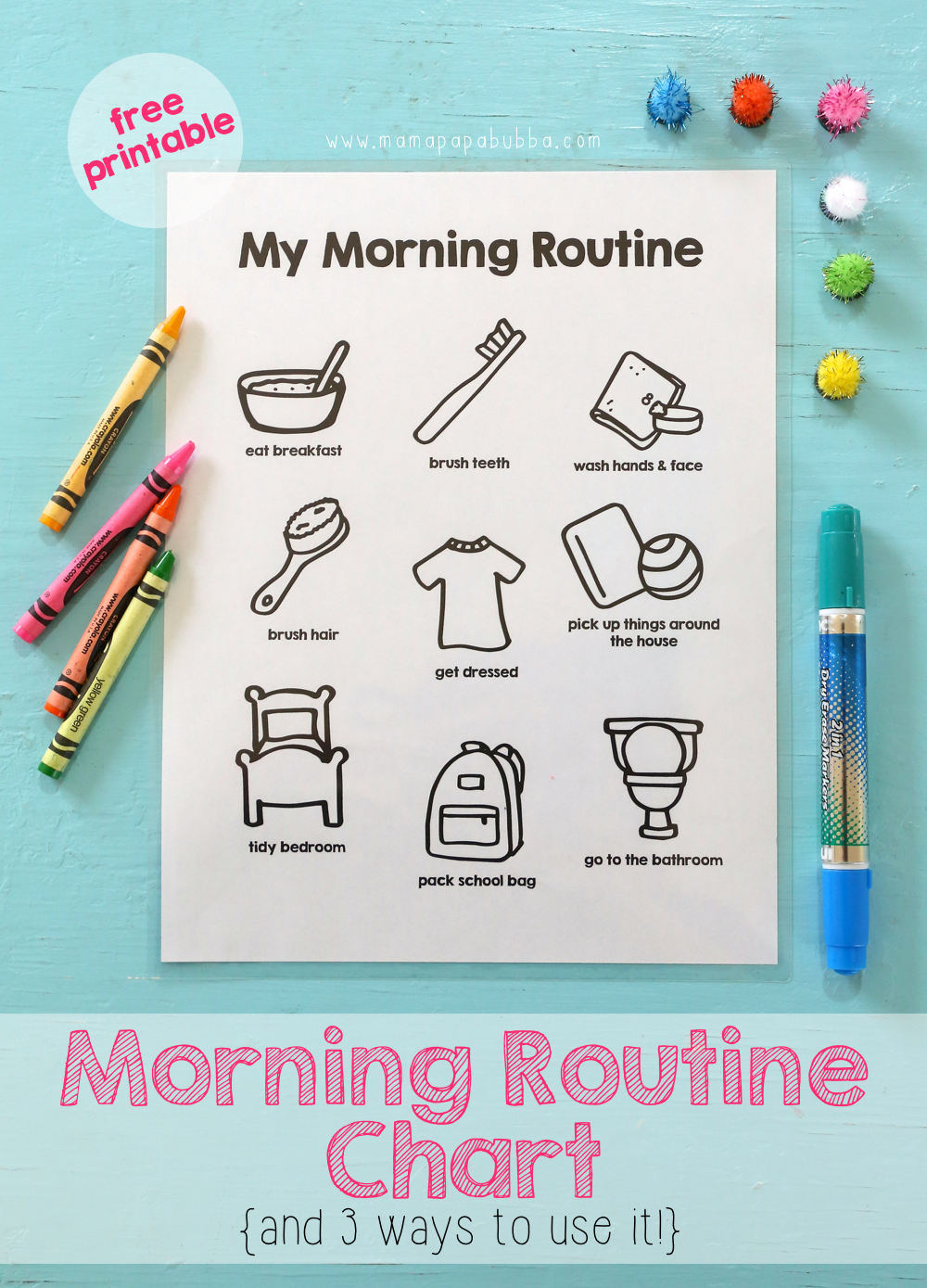 Printable Morning Routine Chart - Mama.papa.bubba. pertaining to Free Printable Morning Routine Charts With Pictures