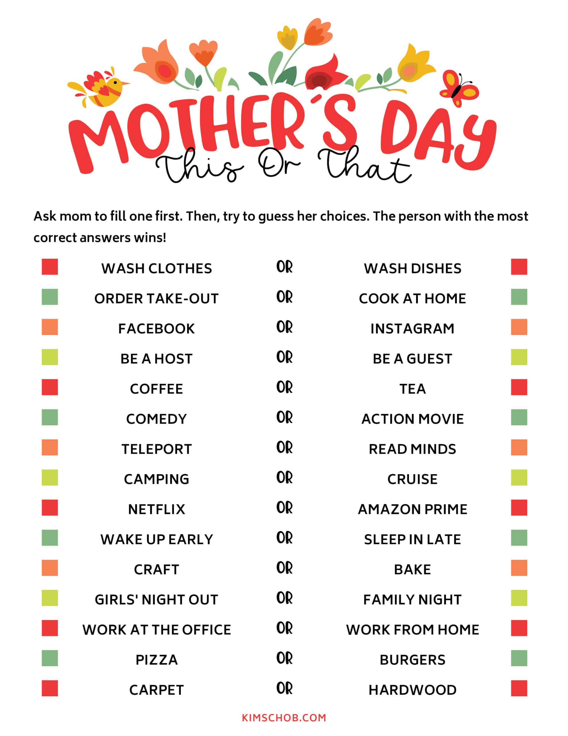 Printable Mother&amp;#039;S Day Games - Kim Schob in Free Printable Mother&amp;#039;S Day Games For Adults