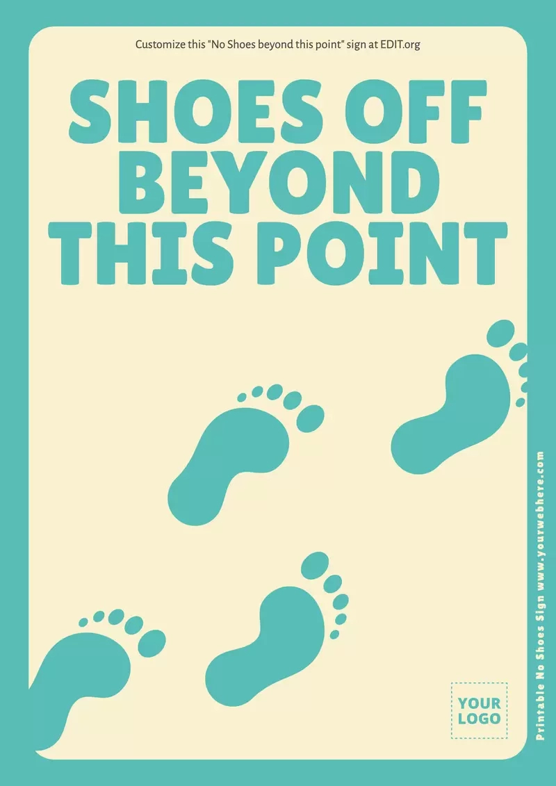 Printable No Shoes Sign Templates in Free Printable Remove Your Shoes Sign