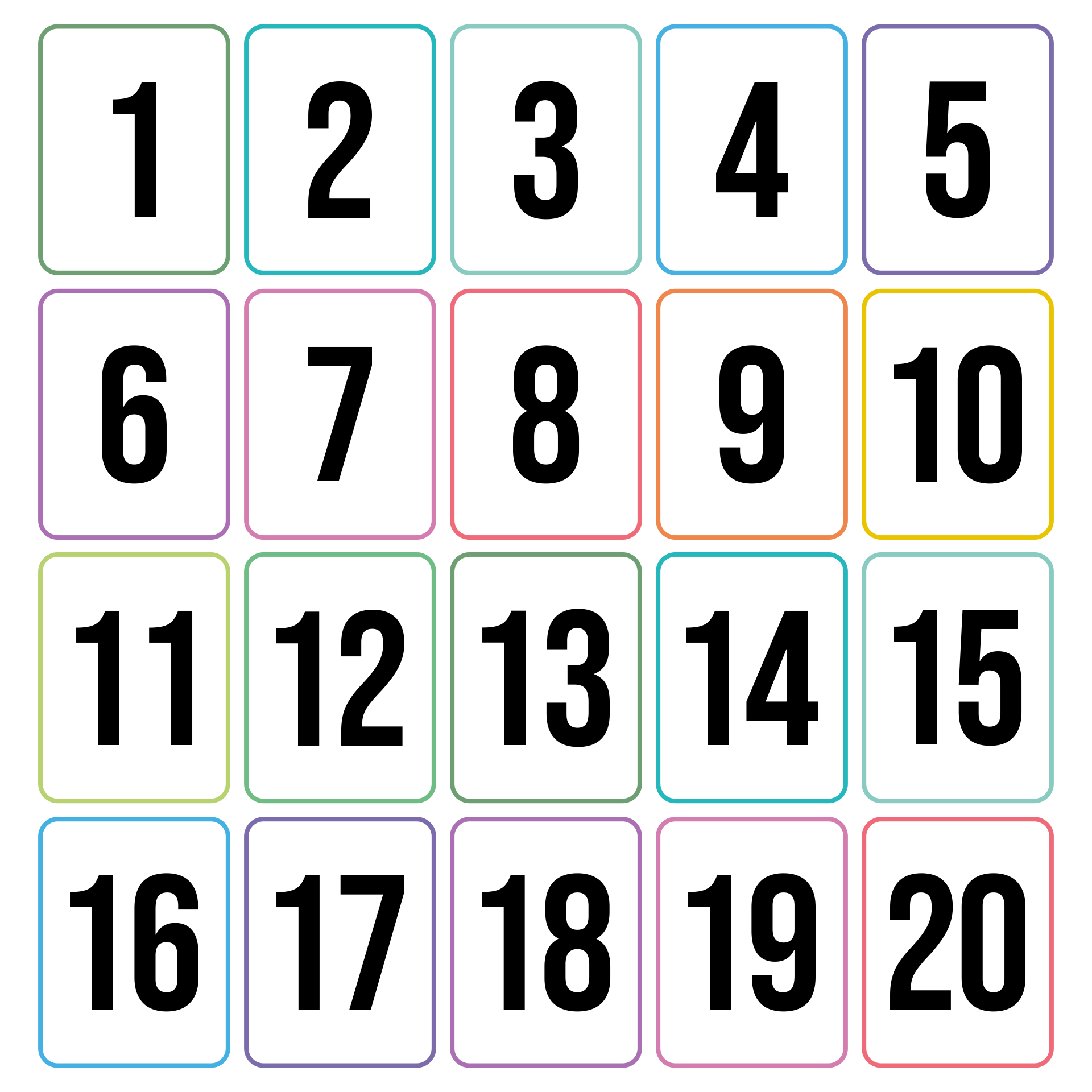 Printable Number Cards 1-20 | Number Flashcards, Printable Numbers with regard to Free Printable Number Flashcards 1-30