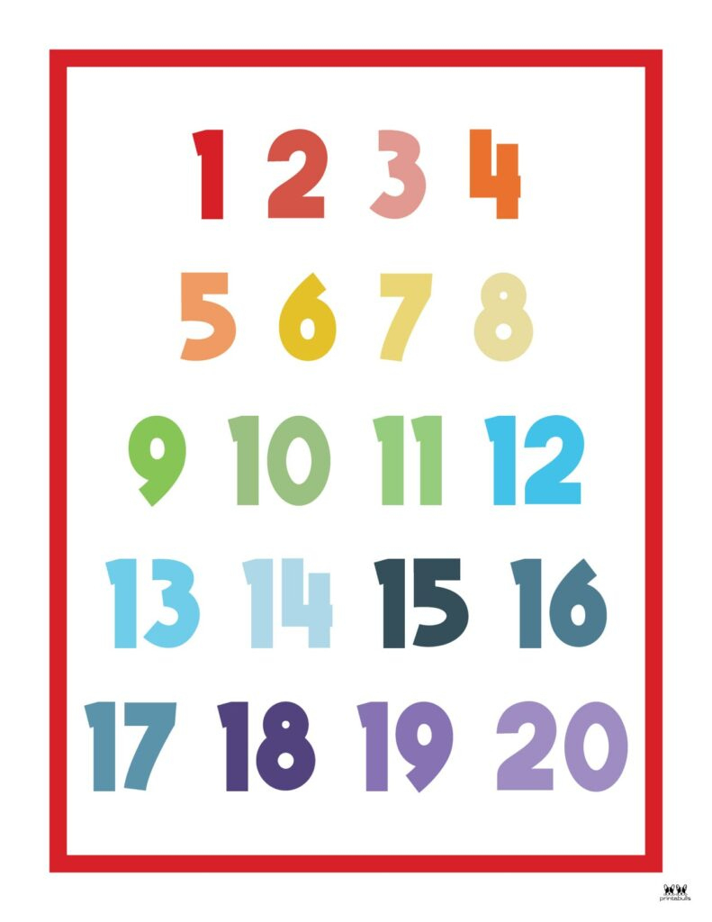 Printable Numbers - 58 Free Printables | Printabulls in Free Printable Numbers 1-20